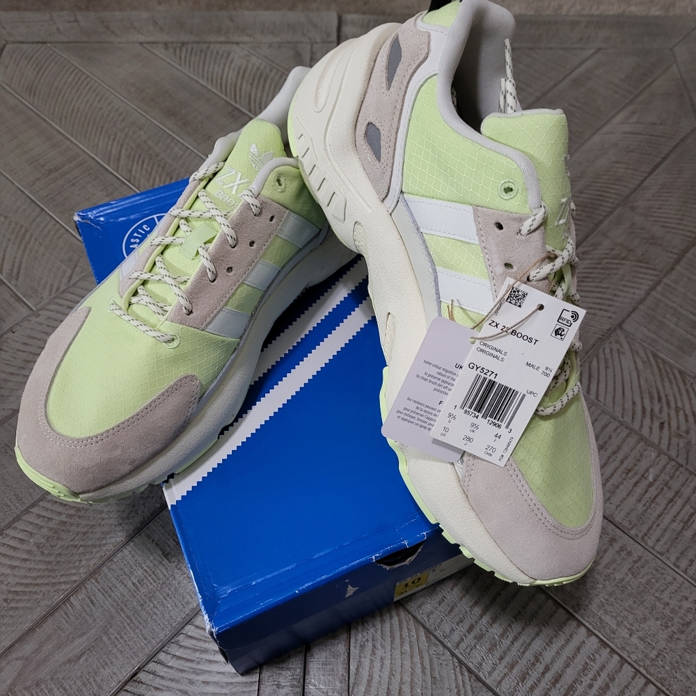 Adidas ZX22 BOOST Mens Size 10 NEW Lime Green Gray